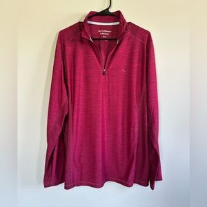 Mens Tommy Bahama IslandZone Long Sleeve MaroonPolo Size M